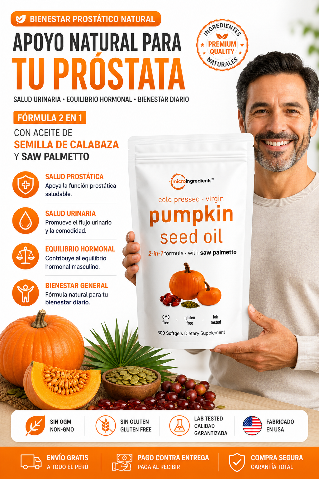 ACEITE DE SEMILLA DE CALABAZA - 150 Cap Blandas