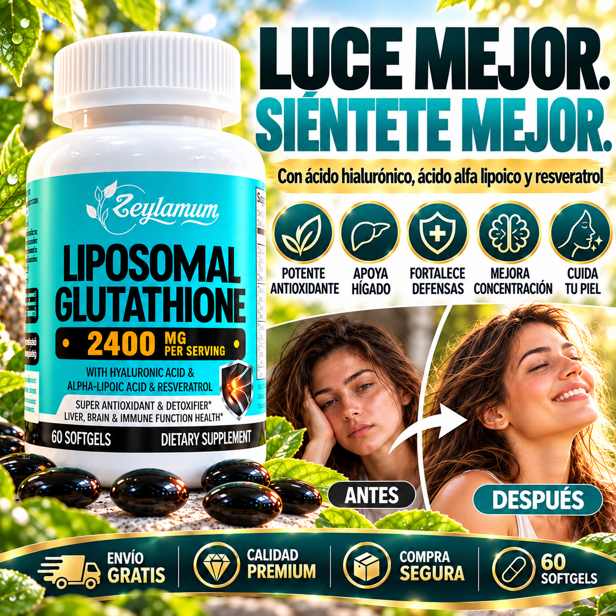 LIPOSOMAL ANTIOXIDANTE 60 CÁPSULAS