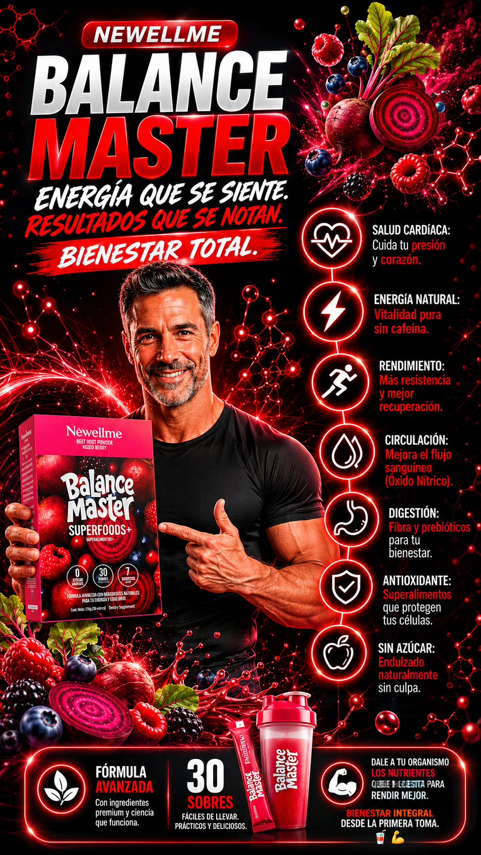 NEWELLME Balance Master - 30 sobres