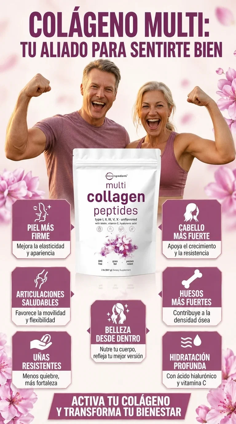 Multi Collagen Peptides - Tipos I, II, III, V, X