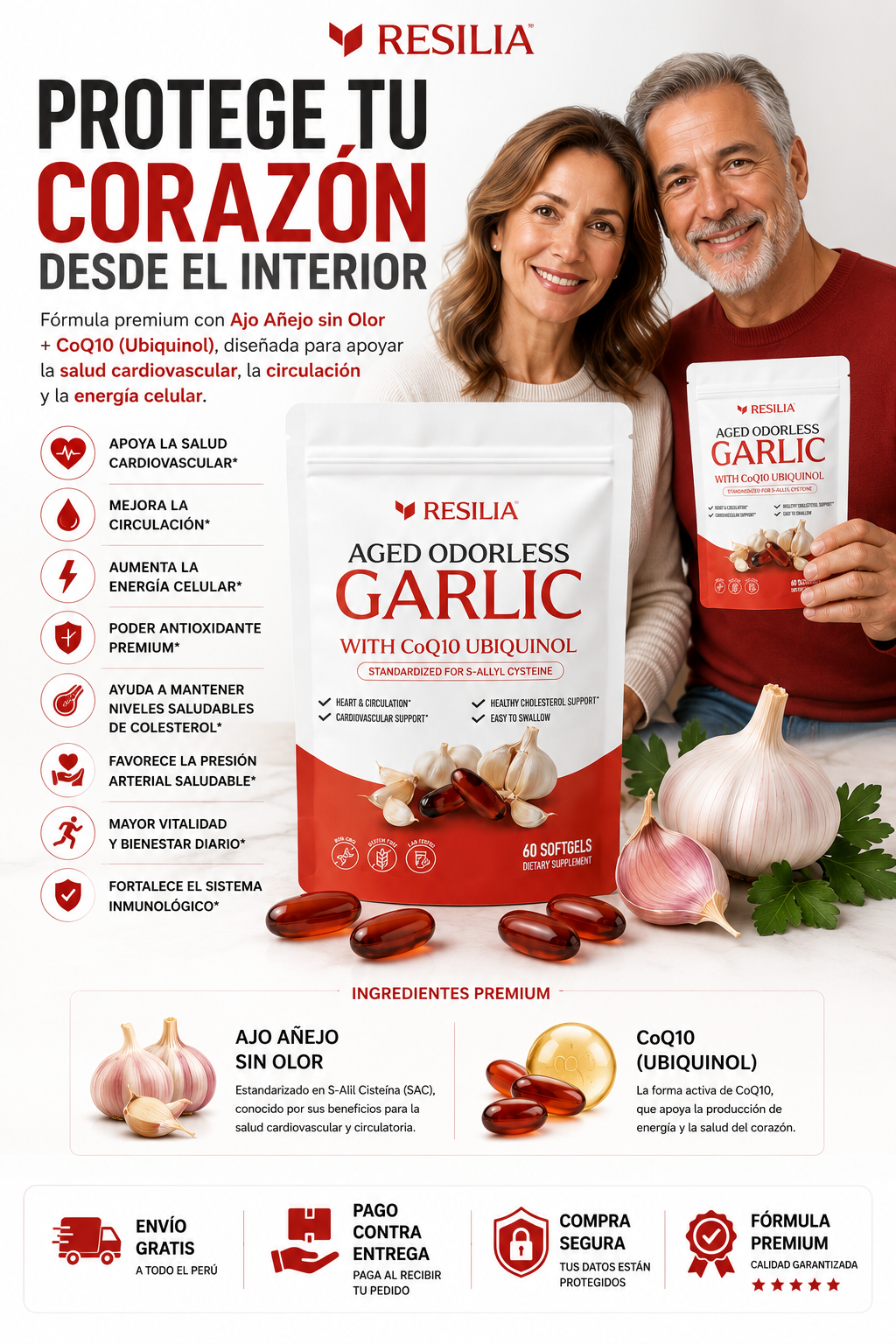 Extracto de ajo envejecido- 60 cap blandas