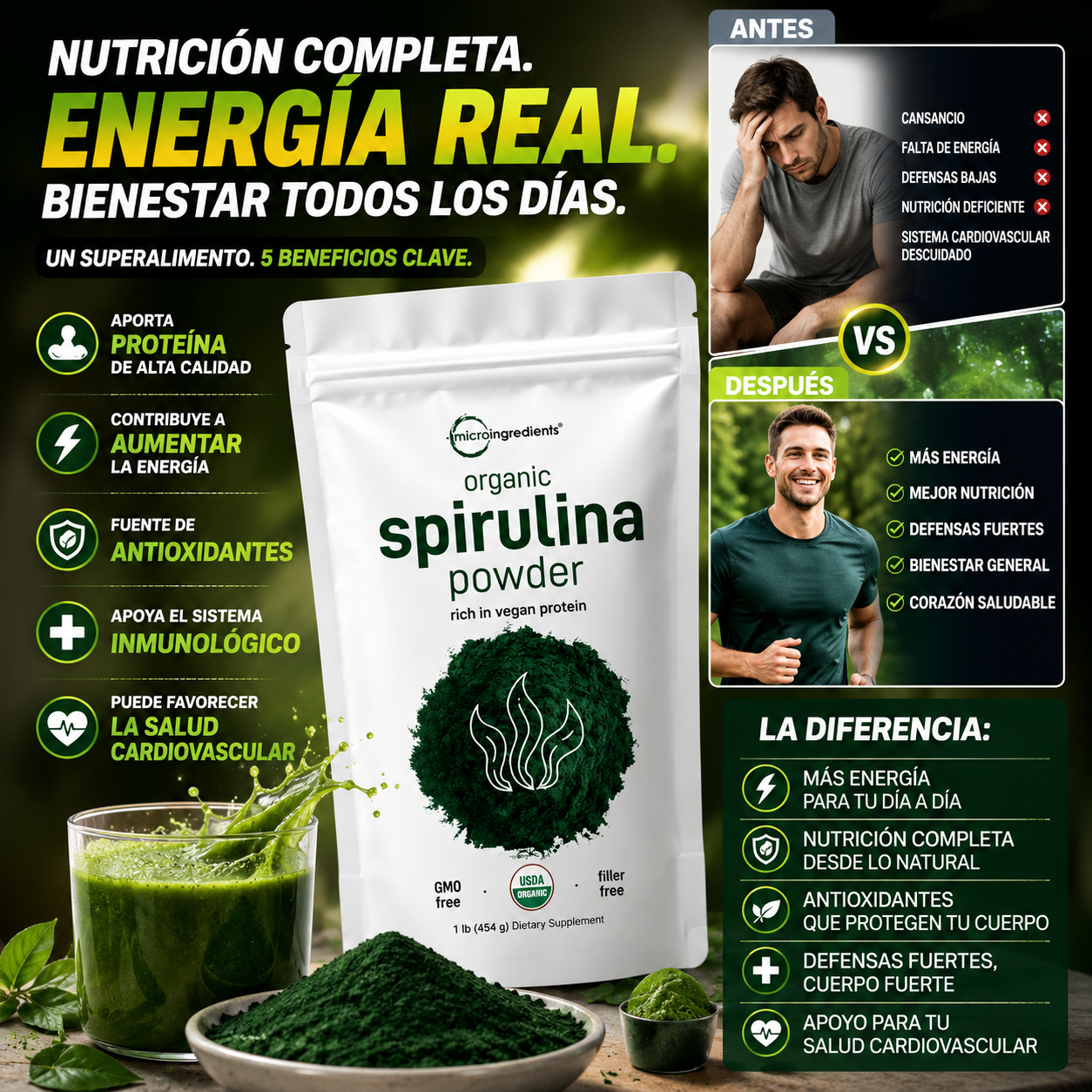 Espirulina en polvo