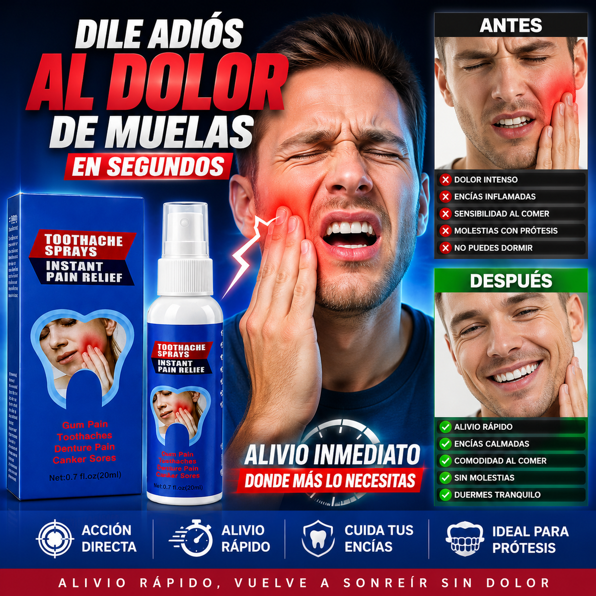 SPRAY - para el Alivio del dolor de Muelas