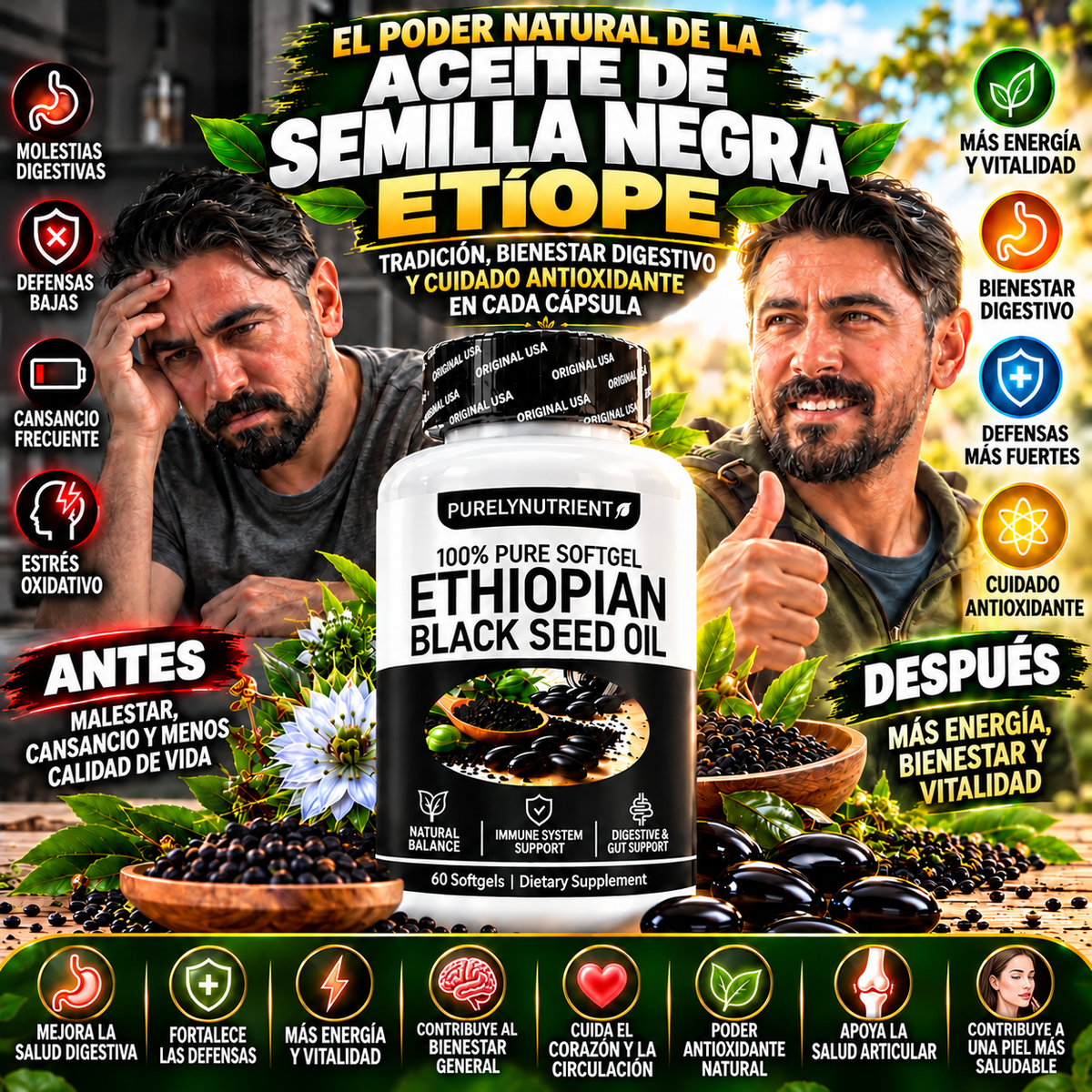 ACEITE DE SEMILLA NEGRA ETÍOPE (60 CÁPSULAS)