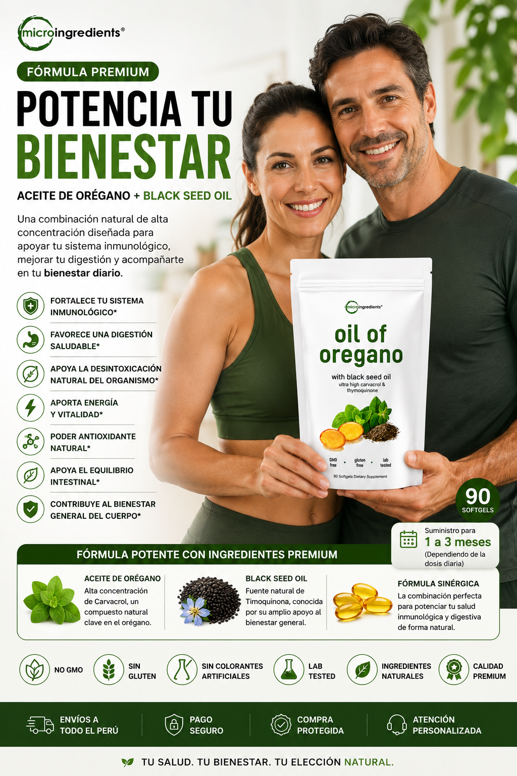 Suplemento Aceite de Orégano - 90 Capsulas Blandas