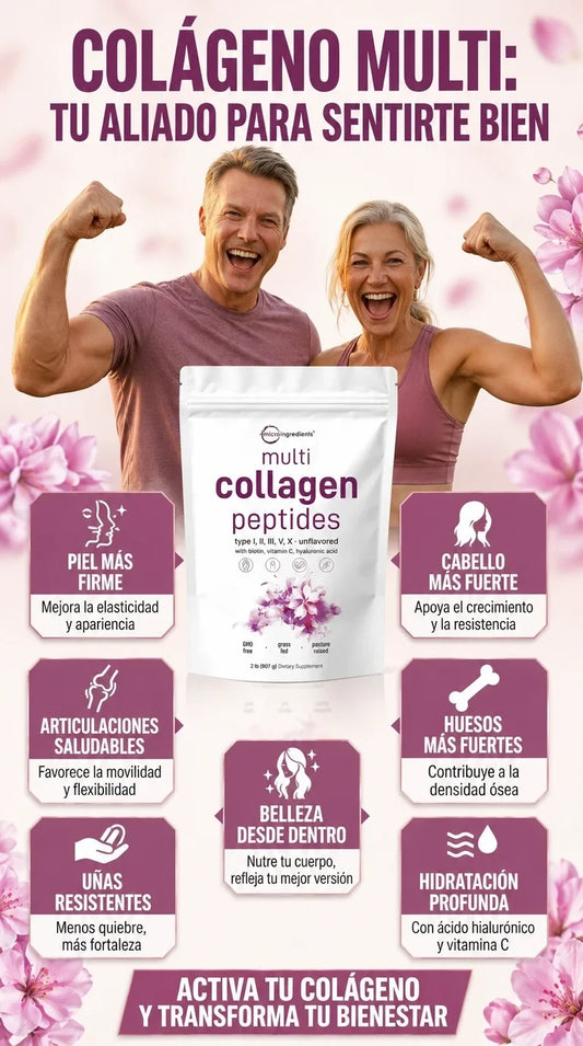 Multi Collagen Peptides - Tipos I, II, III, V, X