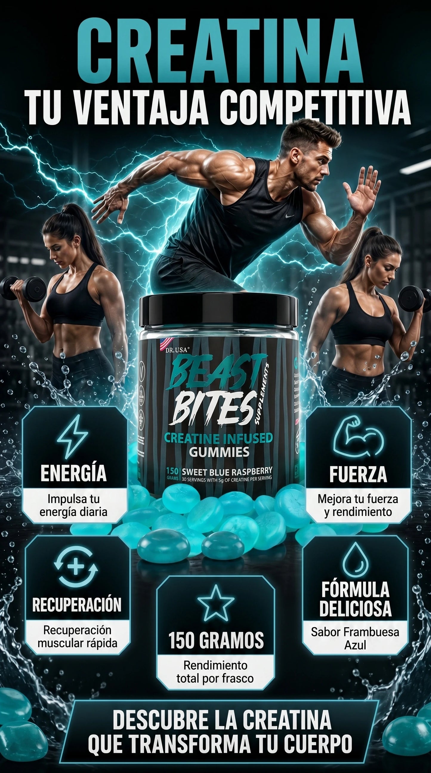 Beast Bites - Gomitas de Creatina Monohidratada (150 gr)